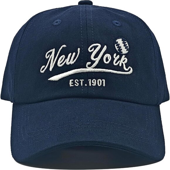 Women's New York Embroidered Classic Vintage Teenager Adjustable Baseball Cap - Picture 1 of 6